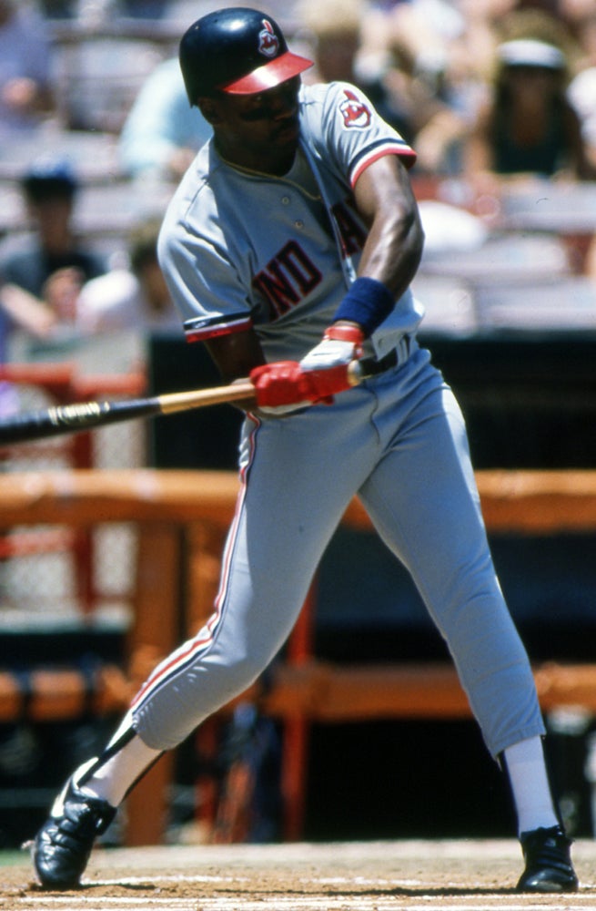 Joe Carter bats for Cleveland